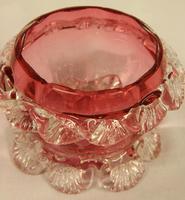 Antique Cranberry Glass Frilled Salt (4 of 5) Antique Cranberry Glass Frilled Salt (4 of 5)