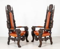 Superb Pair of Oak Throne Chairs (4 of 14) Superb Pair of Oak Throne Chairs (4 of 14)