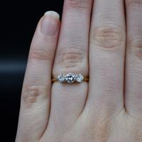 Vintage Diamond Three Stone Trilogy 18ct Gold and Platinum Ring (8 of 11) Vintage Diamond Three Stone Trilogy 18ct Gold and Platinum Ring (8 of 11)