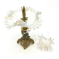 19th Century Opaline Glass & Gilt Bronze Dolphin Centrepiece (4 of 5) 19th Century Opaline Glass & Gilt Bronze Dolphin Centrepiece (4 of 5)