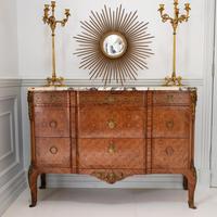 Late 19th Century French Gilt Bronze Mounted Tulipwood & Kingwood Marble Topped Commode (7 of 10) Late 19th Century French Gilt Bronze Mounted Tulipwood & Kingwood Marble Topped Commode (7 of 10)