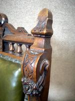Late Victorian Carved Oak & Leather Armchair (8 of 14) Late Victorian Carved Oak & Leather Armchair (8 of 14)