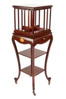 Edwardian Inlaid Mahogany Revolving Bookcase on Stand (2 of 7) Edwardian Inlaid Mahogany Revolving Bookcase on Stand (2 of 7)