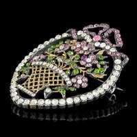 Antique Edwardian Suffragette Paste Heart & Flower Basket Brooch c.1910 (4 of 7) Antique Edwardian Suffragette Paste Heart & Flower Basket Brooch c.1910 (4 of 7)