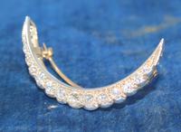 Diamond Crescent Brooch Set with 13 Old Cut Diamonds (2 of 8) Diamond Crescent Brooch Set with 13 Old Cut Diamonds (2 of 8)