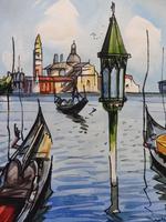 Set of 4 Watercolours Venice by Sirrol listed artist Aka Antonio Sirolli 1950s (4 of 10) Set of 4 Watercolours Venice by Sirrol listed artist Aka Antonio Sirolli 1950s (4 of 10)