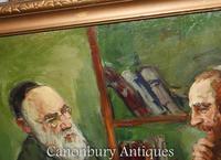 Oil Painting Jew and Rabbi Portrait Antique Yiddish Judaic Art 1930 (4 of 9) Oil Painting Jew and Rabbi Portrait Antique Yiddish Judaic Art 1930 (4 of 9)
