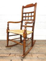 19th Century Rush Seat Rocking Armchair (2 of 9) 19th Century Rush Seat Rocking Armchair (2 of 9)