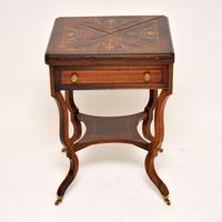Antique Victorian Inlaid Rosewood Envelope Card Table (4 of 12) Antique Victorian Inlaid Rosewood Envelope Card Table (4 of 12)