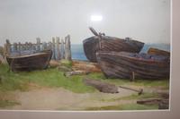 Antique Original Watercolour - Boatyard - Mary Sophia Godlee 1860-1932 (5 of 7) Antique Original Watercolour - Boatyard - Mary Sophia Godlee 1860-1932 (5 of 7)