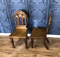 Pair of Victorian Gothic Style Hall Chairs (7 of 13) Pair of Victorian Gothic Style Hall Chairs (7 of 13)