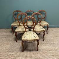 Elegant Set of 6 Victorian Walnut Antique Dining Chairs (5 of 9) Elegant Set of 6 Victorian Walnut Antique Dining Chairs (5 of 9)