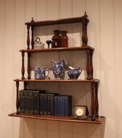 French Mahogany Waterfall Wall Shelves