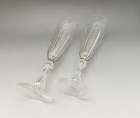 Fine Pair of Victorian Cut Glass Champagne Flutes (4 of 6) Fine Pair of Victorian Cut Glass Champagne Flutes (4 of 6)
