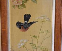 Pair of Oil Paintings of Finches in Blossom (10 of 12) Pair of Oil Paintings of Finches in Blossom (10 of 12)