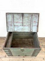 Distressed Painted Metal Bound Trunk (6 of 10) Distressed Painted Metal Bound Trunk (6 of 10)
