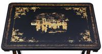 Victorian Chinoiserie Nest of Decorated Black Lacquer Tables (4 of 6) Victorian Chinoiserie Nest of Decorated Black Lacquer Tables (4 of 6)