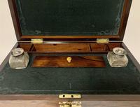 Superb Antique Rosewood Brass Inlaid Writing Slope Box with Double Hinge (4 of 12) Superb Antique Rosewood Brass Inlaid Writing Slope Box with Double Hinge (4 of 12)