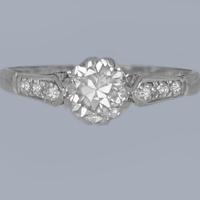 1930s Vintage Diamond Solitaire Ring – 18ct White Gold & Platinum 0.85ct