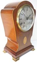 Edwardian Tulip shaped 8-Day Mantel Clock English Mahogany Inlaid Striking Mantle Clock Magnificent Size (6 of 11) Edwardian Tulip shaped 8-Day Mantel Clock English Mahogany Inlaid Striking Mantle Clock Magnificent Size (6 of 11)