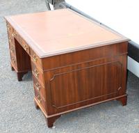 1960s Large Mahogany Pedestal Desk with Brown Leather Top (3 of 4) 1960s Large Mahogany Pedestal Desk with Brown Leather Top (3 of 4)