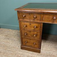 19th Century Victorian Oak Antique Pedestal Desk (6 of 7) 19th Century Victorian Oak Antique Pedestal Desk (6 of 7)