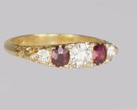 Victorian Diamond & Ruby Ring 18ct Gold Five Stone Antique Ring Hallmarked 1897 (3 of 11) Victorian Diamond & Ruby Ring 18ct Gold Five Stone Antique Ring Hallmarked 1897 (3 of 11)