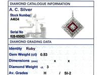 3.48ct Diamond & 0.53ct Ruby, Platinum Pendant / Brooch - Antique c.1900 (12 of 15) 3.48ct Diamond & 0.53ct Ruby, Platinum Pendant / Brooch - Antique c.1900 (12 of 15)