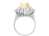 Natural Saltwater Pearl & 0.95ct Diamond, 18ct White Gold Dress Ring c.1930 (6 of 12) Natural Saltwater Pearl & 0.95ct Diamond, 18ct White Gold Dress Ring c.1930 (6 of 12)