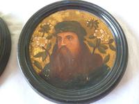 2 19th Century Pre Raphaelite Roundel Oil Portraits . Da Vinci & Velasquez (3 of 7) 2 19th Century Pre Raphaelite Roundel Oil Portraits . Da Vinci & Velasquez (3 of 7)