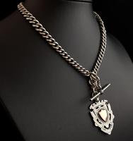 Antique Silver Double Albert Chain, Watch Fob (13 of 13) Antique Silver Double Albert Chain, Watch Fob (13 of 13)