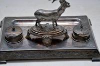 Antique Silver Plate Stag Inkwell Stand by James Deakin (2 of 8) Antique Silver Plate Stag Inkwell Stand by James Deakin (2 of 8)