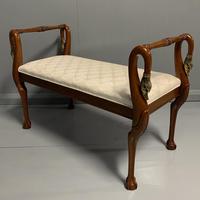 French mahogany and brass Swan neck piano stool (4 of 6) French mahogany and brass Swan neck piano stool (4 of 6)