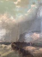 Antique Victorian marine seascape oil painting (1 of 2) (5 of 10) Antique Victorian marine seascape oil painting (1 of 2) (5 of 10)