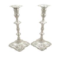Pair of Antique Georgian Cast Sterling Silver Candlesticks 1756 (14 of 14) Pair of Antique Georgian Cast Sterling Silver Candlesticks 1756 (14 of 14)