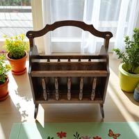 Vintage Oak Magazine Rack / Made in England 1960s