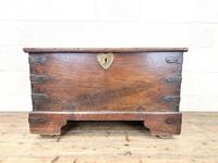 Antique Mahogany Metal Bound Trunk with Wheels (2 of 10) Antique Mahogany Metal Bound Trunk with Wheels (2 of 10)