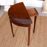 Edwardian Demilune Card Table Circular Mahogany (4 of 12) Edwardian Demilune Card Table Circular Mahogany (4 of 12)
