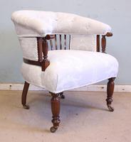 Antique Late Victorian Walnut Tub Chair (2 of 9) Antique Late Victorian Walnut Tub Chair (2 of 9)