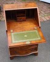 1960s Small Serpentine Front Burr Walnut Ladies Bureau + Key (3 of 5) 1960s Small Serpentine Front Burr Walnut Ladies Bureau + Key (3 of 5)
