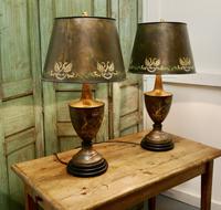 A Pair of Large Bronze Coloured Toleware Table Lamps (9 of 9) A Pair of Large Bronze Coloured Toleware Table Lamps (9 of 9)