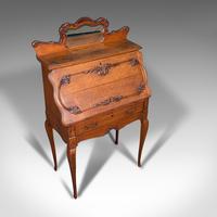 Small Antique Ladies Writing Desk, French, Oak, Bureau, Mirror, Victorian c.1900 (7 of 12) Small Antique Ladies Writing Desk, French, Oak, Bureau, Mirror, Victorian c.1900 (7 of 12)