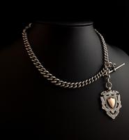 Antique Silver Double Albert Chain, Watch Fob (11 of 13) Antique Silver Double Albert Chain, Watch Fob (11 of 13)