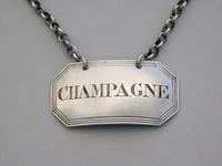 George IV Silver Wine Label 'Champagne' by John Reily, London, 1825 (4 of 7) George IV Silver Wine Label 'Champagne' by John Reily, London, 1825 (4 of 7)