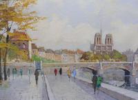 Large Oil on Canvas Notre Dame Artist L Du Bois 1960s (9 of 10) Large Oil on Canvas Notre Dame Artist L Du Bois 1960s (9 of 10)