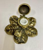 Victorian Brass Leaf & Nut Novelty Inkwell c.1900 (4 of 7) Victorian Brass Leaf & Nut Novelty Inkwell c.1900 (4 of 7)