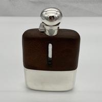 20th Century Modern Sterling Silver & Glass Hip Flask Sheffield 1937 James Dixon & Sons (3 of 9) 20th Century Modern Sterling Silver & Glass Hip Flask Sheffield 1937 James Dixon & Sons (3 of 9)