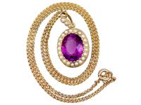 6.56 ct Amethyst and Pearl, 15 ct Yellow Gold Pendant - Antique Circa 1890 (12 of 12) 6.56 ct Amethyst and Pearl, 15 ct Yellow Gold Pendant - Antique Circa 1890 (12 of 12)