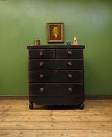 Large Antique Painted Black Bow Front Chest of Drawers, Gothic Shabby Chic (8 of 19) Large Antique Painted Black Bow Front Chest of Drawers, Gothic Shabby Chic (8 of 19)