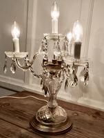 French Brass and Crystal Chandelier Table Lamp, Girandole (3 of 5) French Brass and Crystal Chandelier Table Lamp, Girandole (3 of 5)